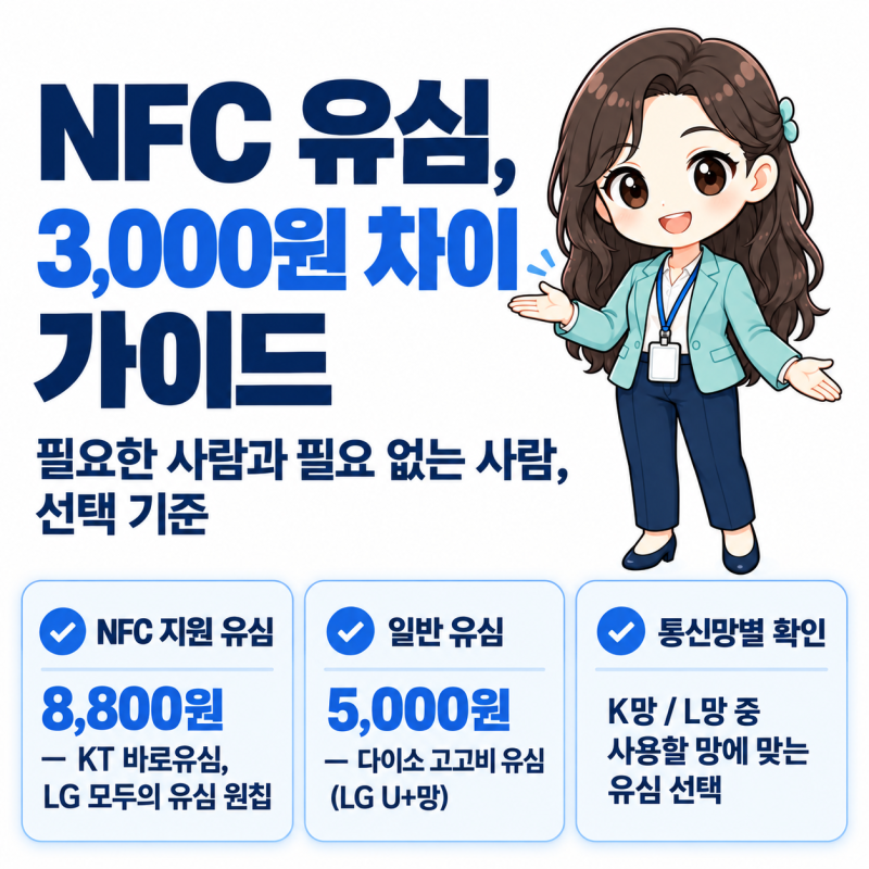 NFC 유심 필요한 사람과 아닌 사람, 3,000원 차이로 고르는 기준
