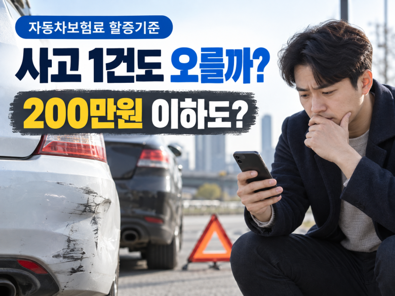 자동차보험료 할증기준 사고 1건도 오를까? 200만원 이하도 오를까?