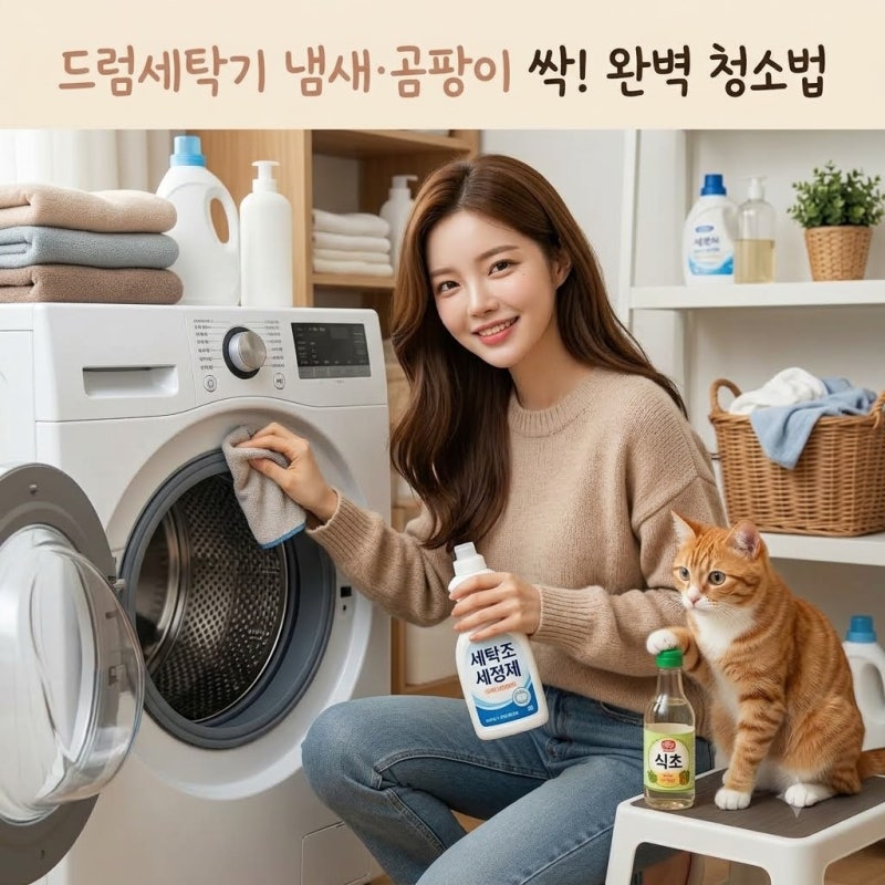 드럼세탁기 청소 방법, 고무패킹 곰팡이와 냄새 날 때 세탁조 클리너 사용법