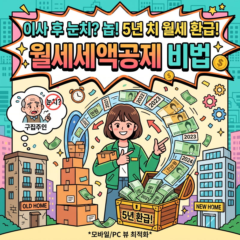 월세세액공제 눈치 안 보고 이사 후 5년 치 환급받는 비법!