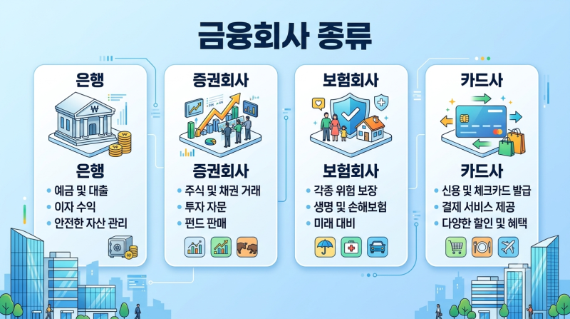 금융회사 종류 총정리｜은행부터 증권사·보험사·카드사까지 쉽게 알아보기