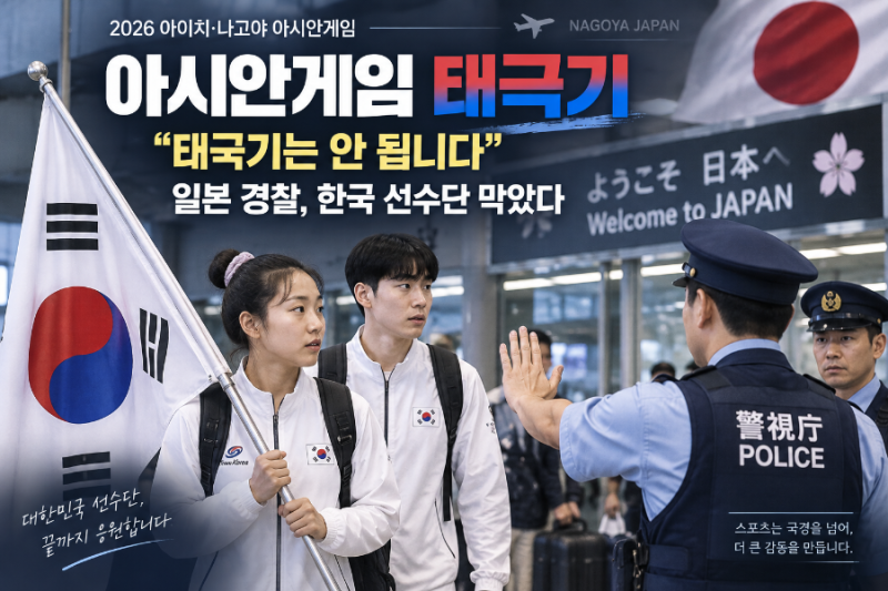 아시안게임 태극기｜한국 선수단 일본 입국길에서 무슨 일이 있었나