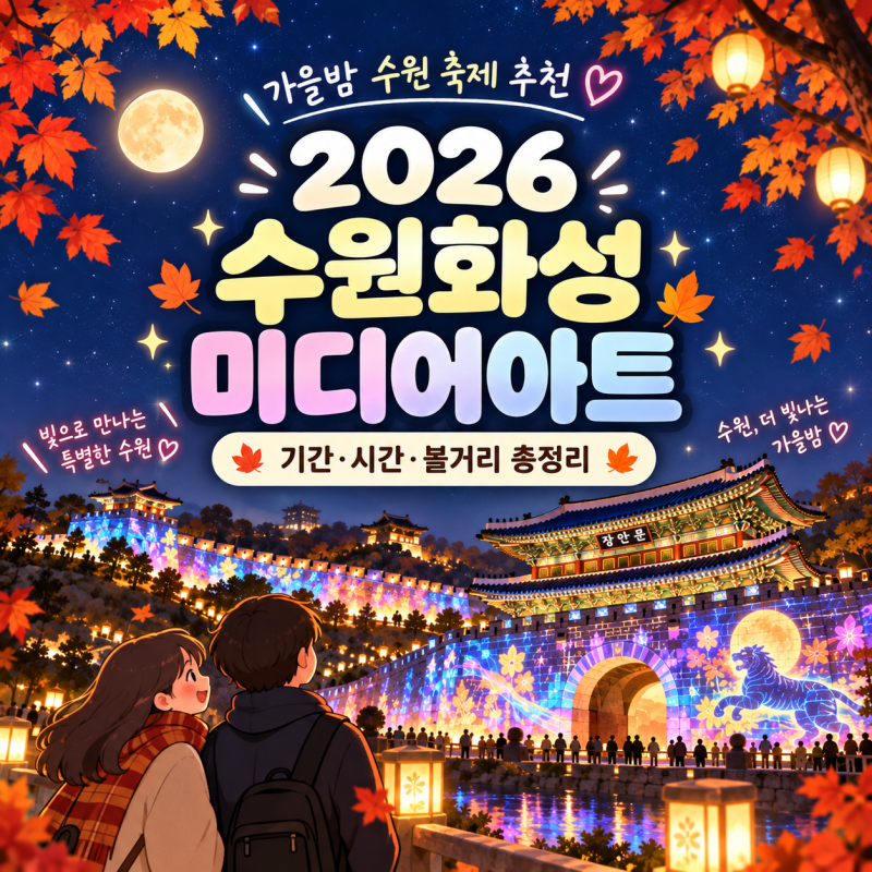 2026 수원화성 미디어아트 일정 총정리｜화서문·장안문 시간, 관람료, 볼거리, 주차