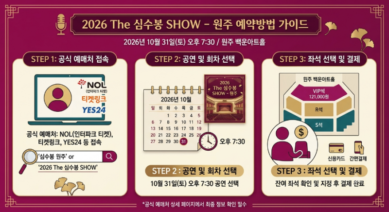 2026 The 심수봉 SHOW - (원주) 예매방법