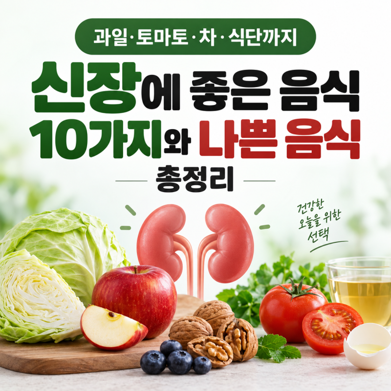 신장에 좋은 음식 10가지와 나쁜 음식, 과일·토마토·차·식단까지 총정리