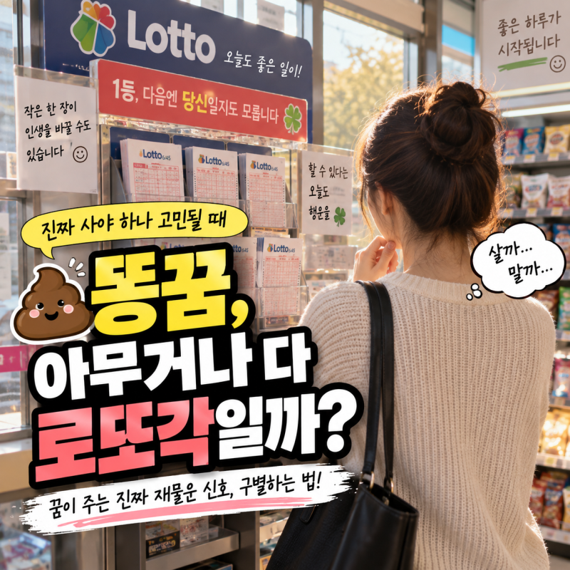 똥꿈 꾸면 로또 사야 할까? 재물운 진짜 신호 구별법