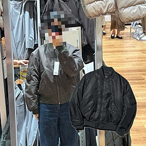 유니클로 여자 신상 마원자켓 항공점퍼 164cm 52kg S·M 사이즈 착용 후기