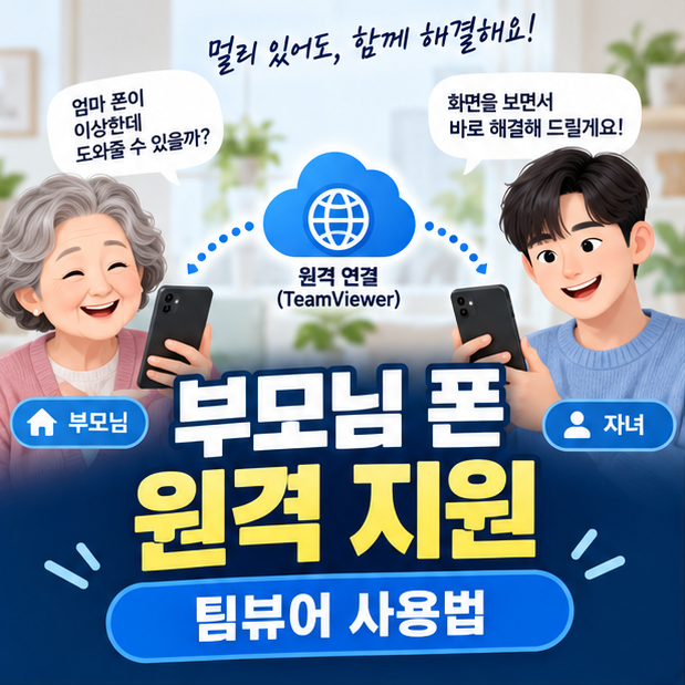 팀뷰어 사용법｜부모님 스마트폰 멀리서 원격 지원하는 방법