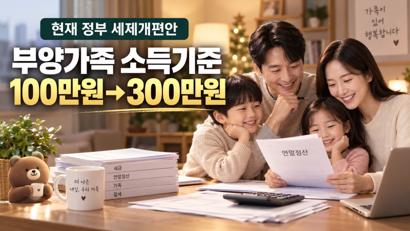 2027 종합소득 기본공제 확대 개정안｜부양가족 소득 300만원, 연말정산 누가 달라질까?