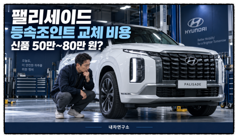 팰리세이드 등속조인트 교체 비용, 핸들 꺾을 때 드드득 소리 나면?