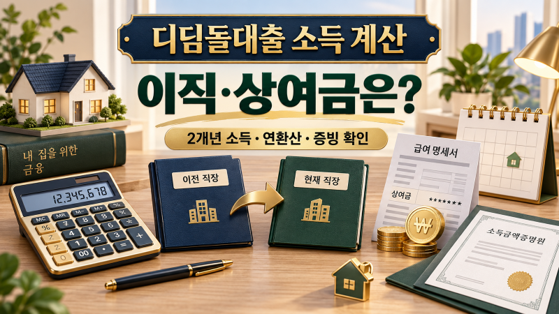 디딤돌대출 소득 계산, 이직·상여금 있으면 어떻게 보나요?