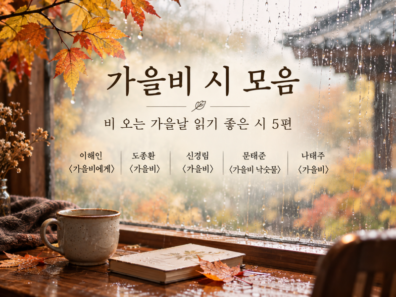 가을비 시 모음｜비 오는 가을날 읽기 좋은 시 5편