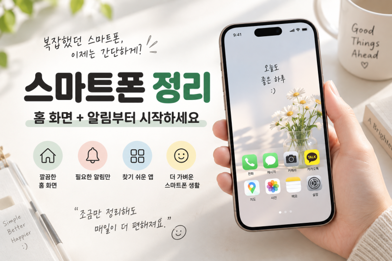휴대폰 홈 화면 폴더 정리 방법, 앱 알림 설정·차단까지 한 번에｜갤럭시 기준