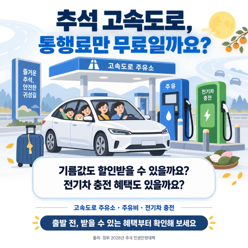 2026 추석 고속도로 주유소 100원 할인｜대상 주유소·기간·전기차 혜택 총정리