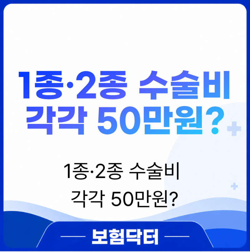 하나손해보험 수술비보험 1종 2종 각각 50만원 준비하는 방법