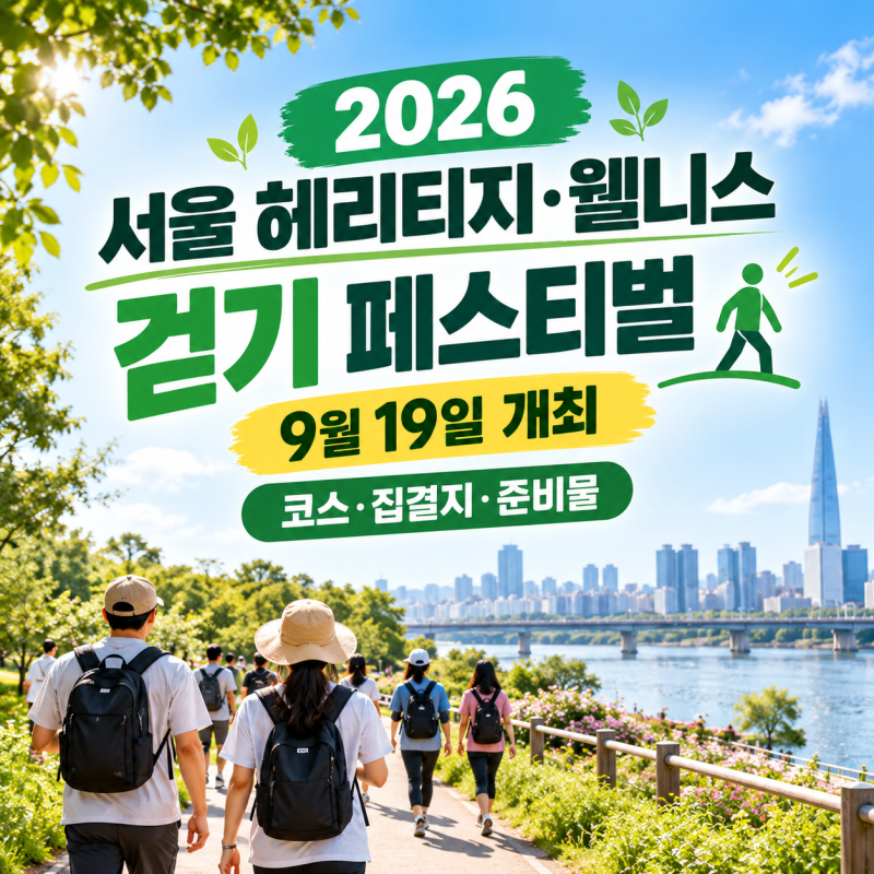 2026 서울 헤리티지·웰니스 걷기 페스티벌 9월 19일 개최, 코스·집결지·준비물