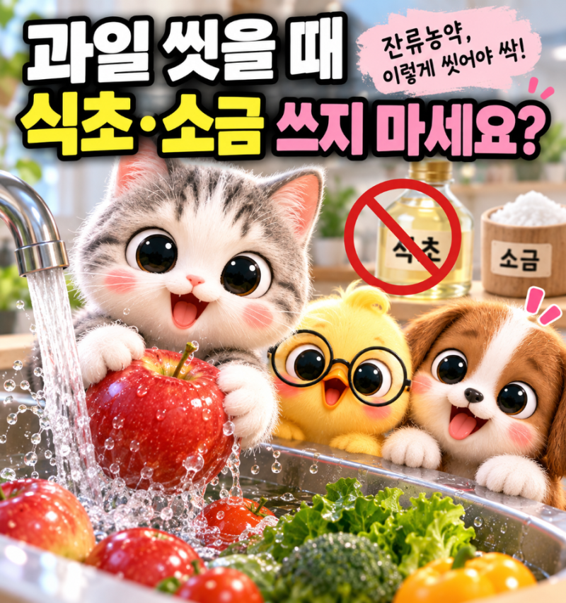 “과일 씻을 때 식초 넣었는데…” 잔류농약 제거, 의외로 그냥 ‘이렇게’ 씻는 게 낫다