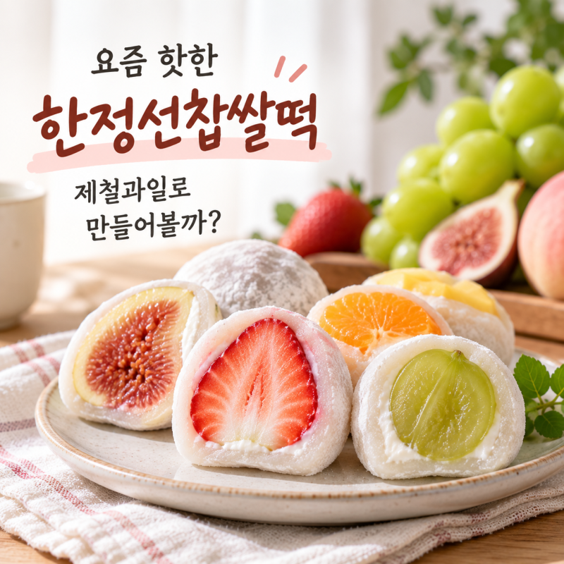 한정선찹쌀떡 요즘 핫하길래, 찹쌀떡에 제철과일 넣어볼까?