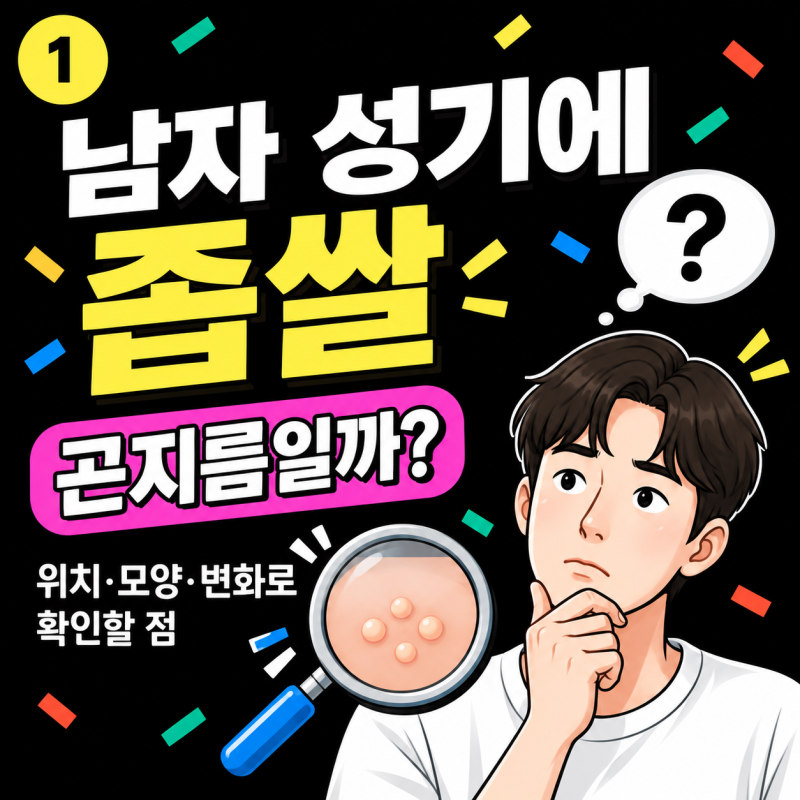 전남 광주 남자 성기에 좁쌀 같은 돌기 곤지름일까 위치 모양 변화로 확인할 점