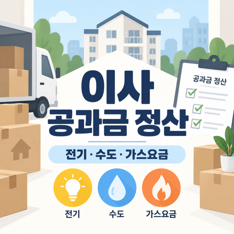 이사 공과금 정산방법, 전기·수도·가스요금 언제 어떻게 낼까?