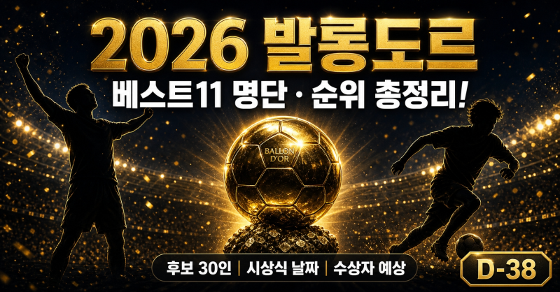 2026 발롱도르 베스트11 명단·순위 총정리 | 후보 30인 랭킹·시상식 날짜·수상자 예상까지