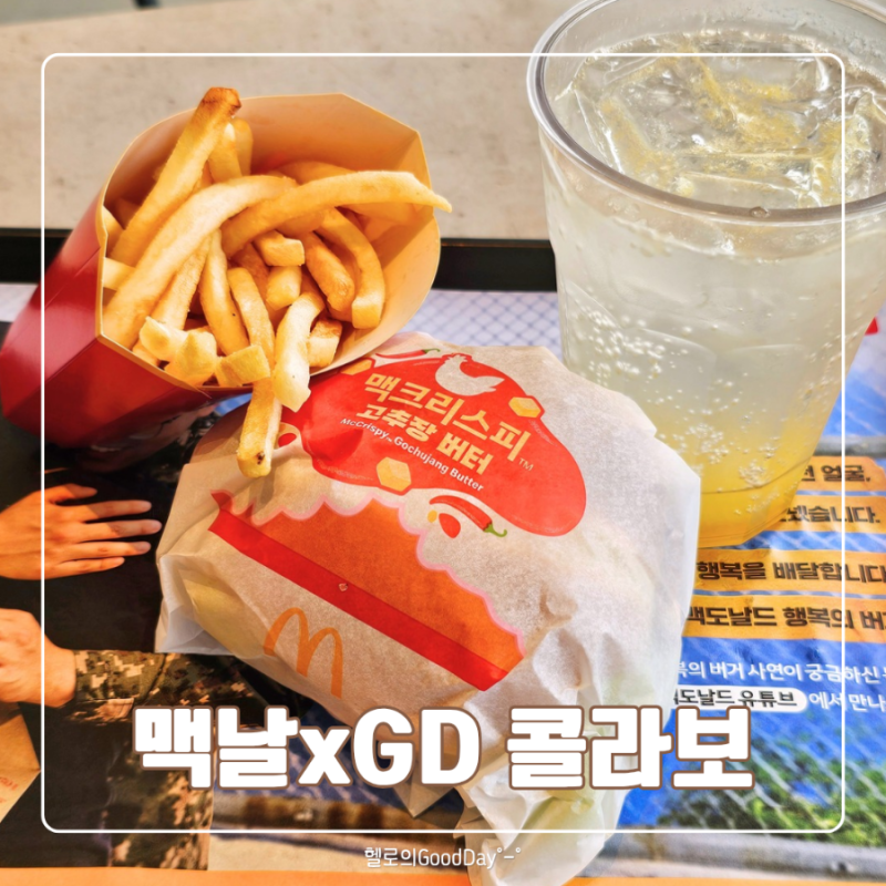 맥도날드 지디 콜라보 고추장 버터 버거 후기 | 신메뉴 굿즈 제주 풋귤 맥피즈