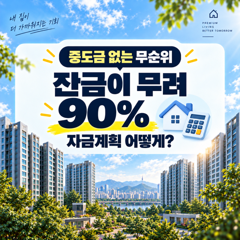 중도금 없는 무순위청약, 잔금 90% 자금계획 어떻게 세울까?