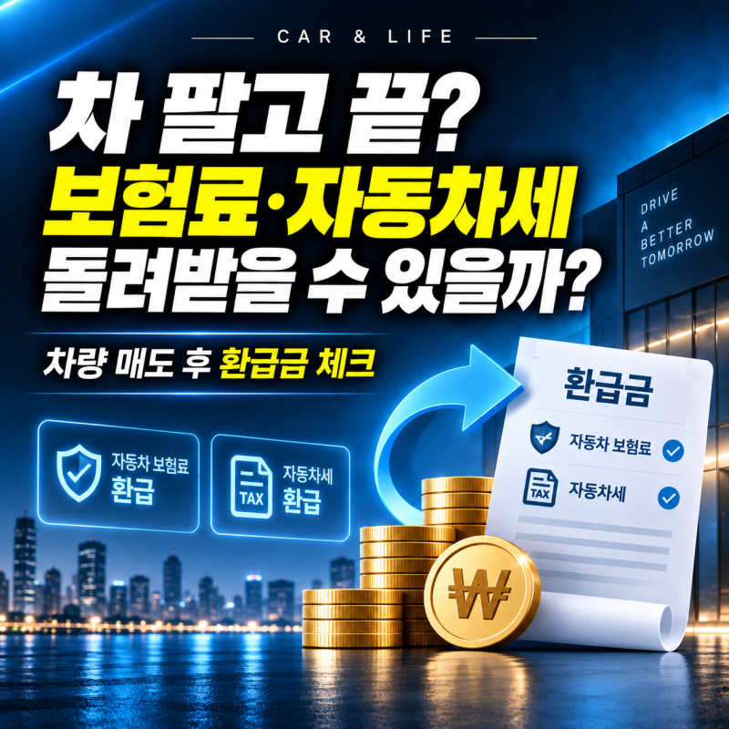 차 팔고 끝인 줄 알았는데 자동차보험료와 자동차세 남은 돈 돌려받을 수 있을까?