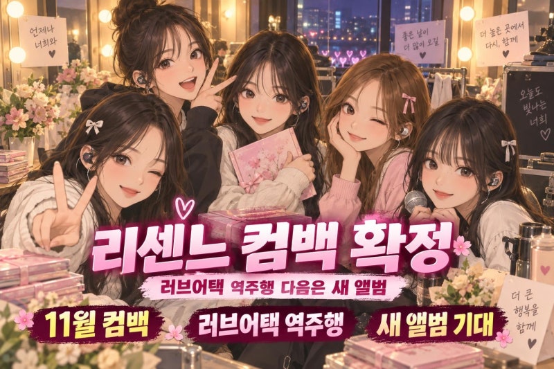 리센느 11월 3일 컴백 확정, LOVE ATTACK 역주행 이어 새 앨범 기대감
