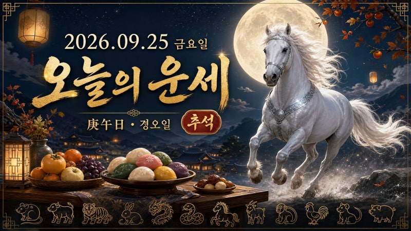 2026년 9월 25일 (금요일) 오늘의 운세
