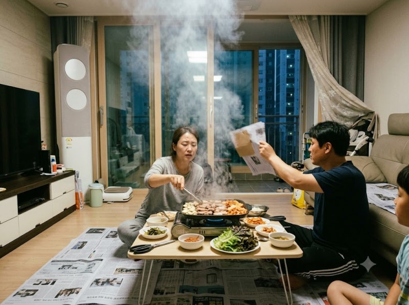 20만 원대 안방그릴 AB901MF, 연기는 잡고 냄새는 어떨까? (실제 구매평 분석)