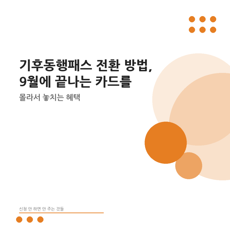 기후동행패스 전환 방법, 9월에 끝나는 카드를 쥔 서울 출퇴근자의 선택은