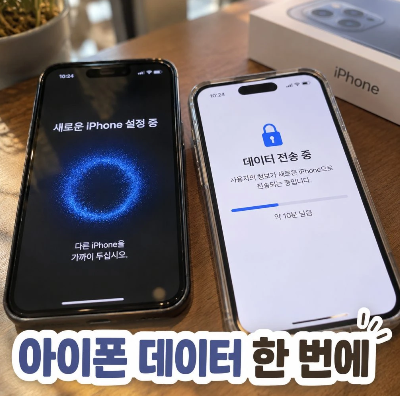 아이폰 데이터 옮기기 시간 90분, 유선으로 줄이는 방법