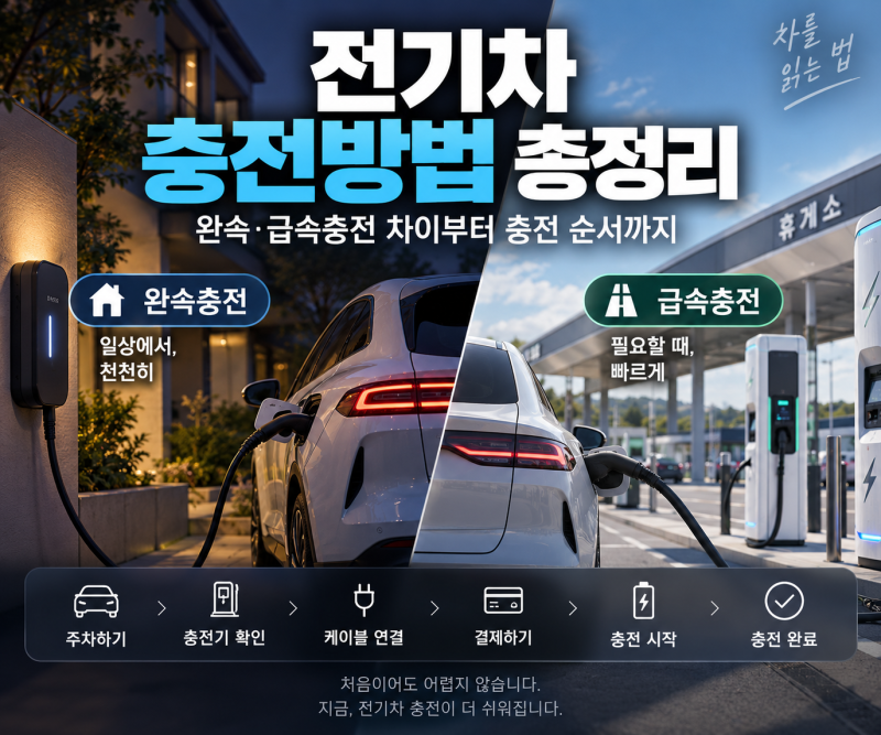 전기차 충전방법 총정리｜완속·급속충전 차이부터 충전 순서까지