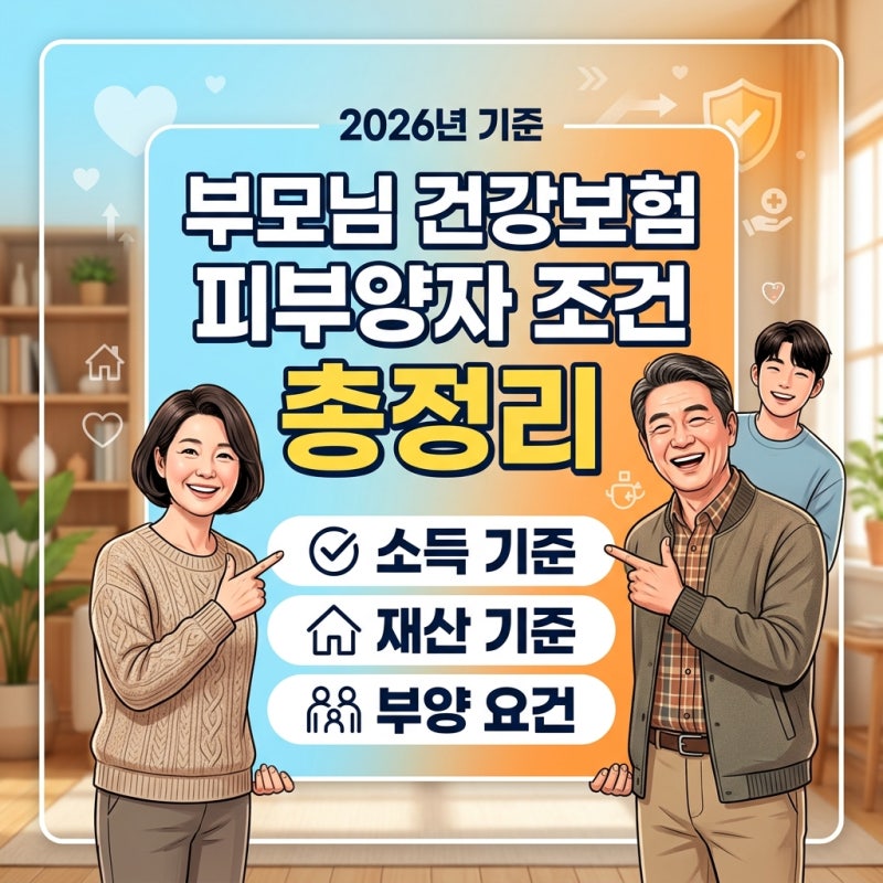 부모님 건강보험 피부양자 조건 2026 총정리｜연금 월 166만원이 갈림길인 이유