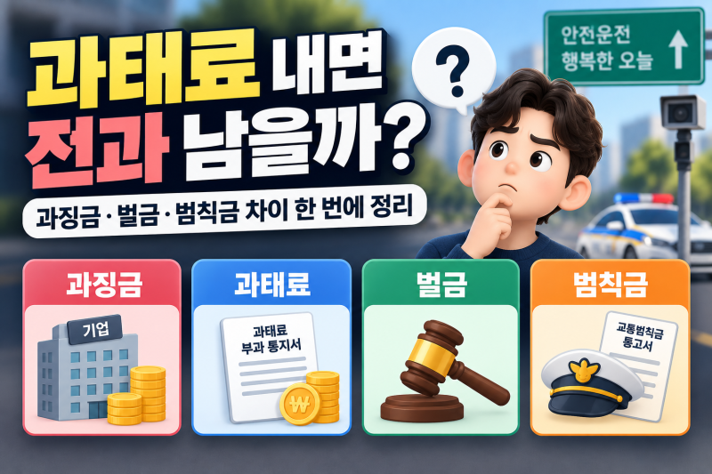 과태료 내면 전과 남을까? 과징금·벌금·범칙금 차이 한 번에 정리