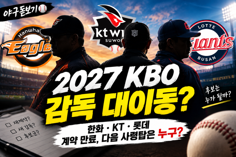 2027 KBO 감독 대이동?[한화·KT·롯데 감독 계약 만료…다음 사령탑은 누구? 하마평 선동열, 조....