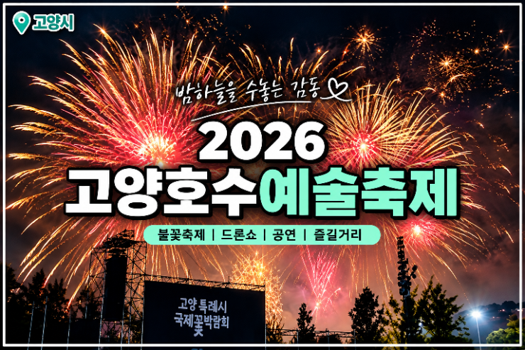 고양호수예술축제 불꽃놀이 시간 2026｜9월 19일 20일일정 주차장 드론쇼 총정리