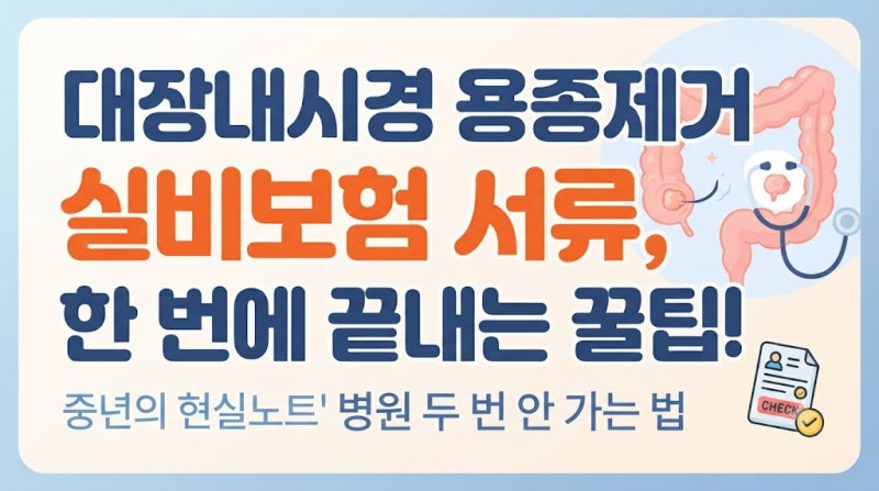 대장 내시경 용종 제거 실비보험 청구, 진단서 꼭 내야 할까요? (병원 두 번 안 가는 서류 꿀....