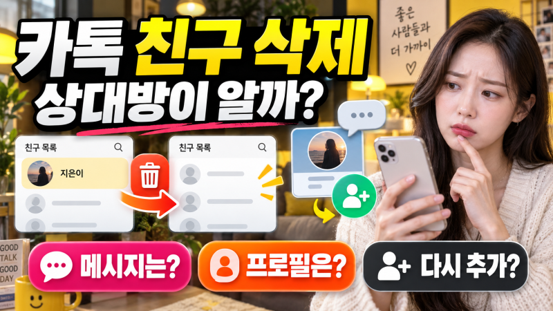 카톡 친구 삭제하면 상대방이 알까?｜메시지·프로필은 그대로 보일까