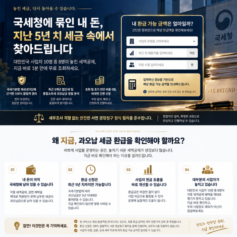 경정청구 완벽 가이드｜최근 5년간 더 낸 세금, 우리 회사도 돌려받을 수 있을까?