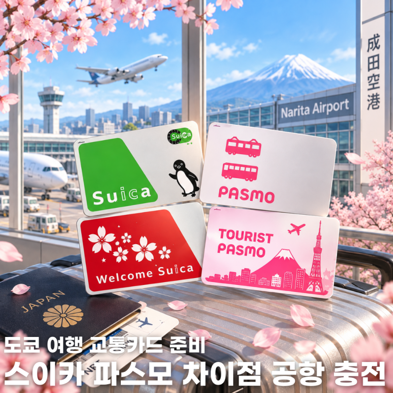 일본 도쿄 여행 교통카드 스이카 파스모 차이점! 실물카드 구매처 및 나리타 공항에서 충전 ....