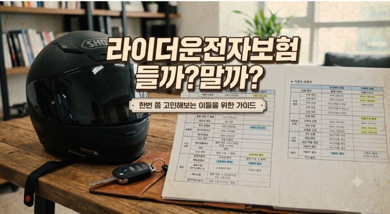 라이더 운전자보험, 사고 터졌을 때 날 지켜주는 법적 방패막이