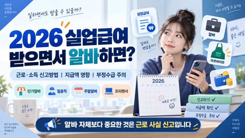2026 실업급여 받으면서 알바하면? 신고방법·지급액 영향 정리