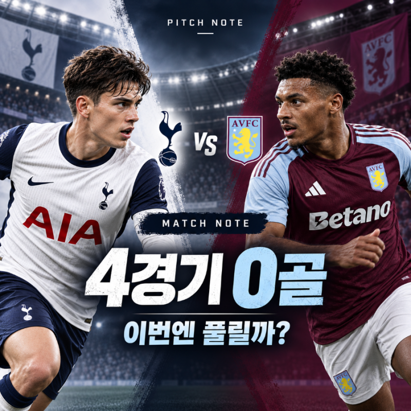 토트넘 vs 아스톤 빌라 프리뷰 : 4경기 0골, 토트넘은 어디서 풀어야 할까