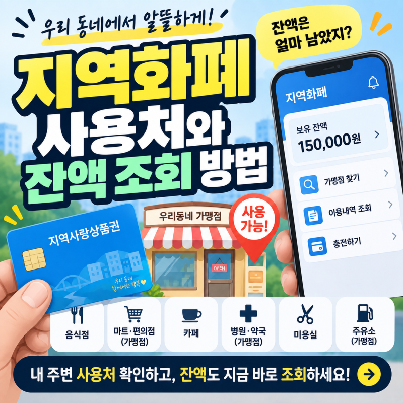 지역화폐 사용처와 잔액 조회 방법｜내 주변 가맹점 찾기