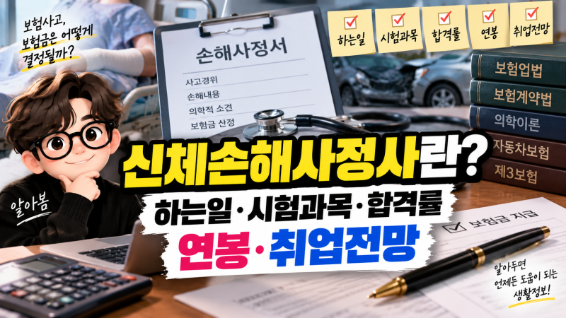 신체손해사정사란? 하는일·시험과목·합격률·연봉·취업 전망 정리