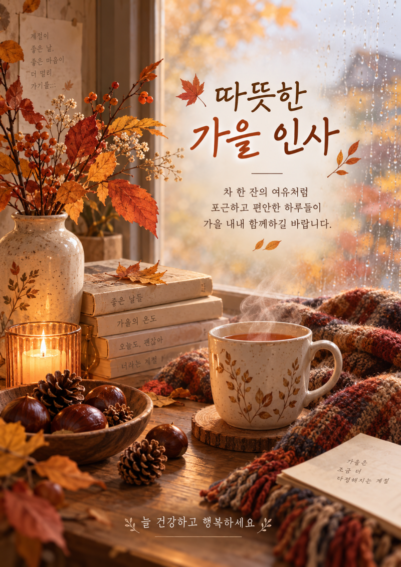가을 인사말 모음｜카톡 문자로 보내기 좋은 안부 문구와 인사카드