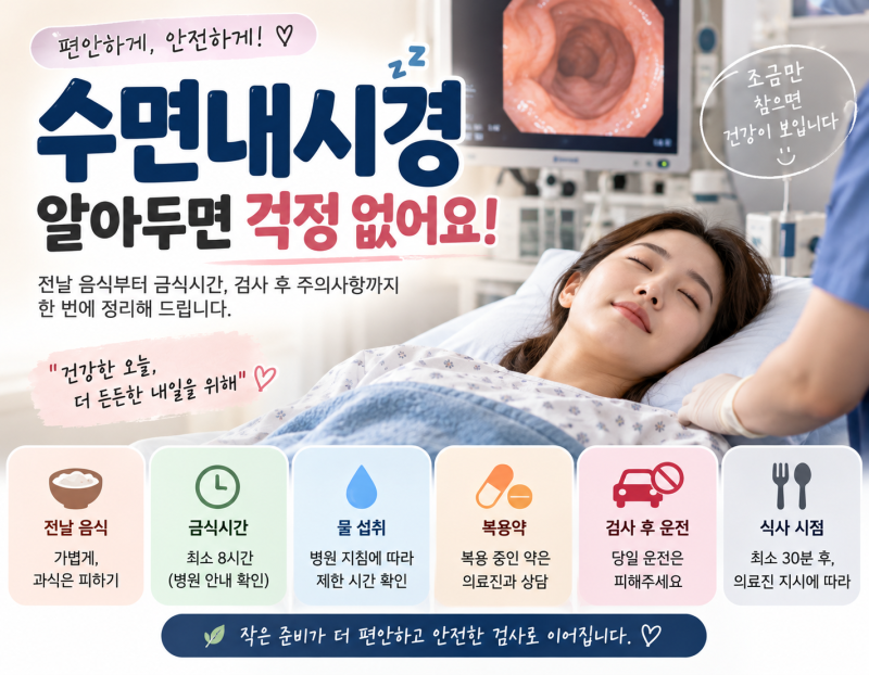 수면내시경 전날 음식·금식시간 총정리
