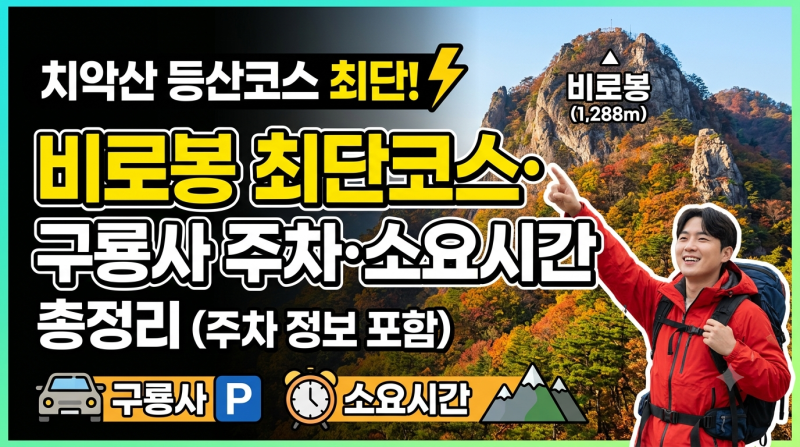 치악산 등산코스｜비로봉 최단코스·구룡사 주차·소요시간 총정리